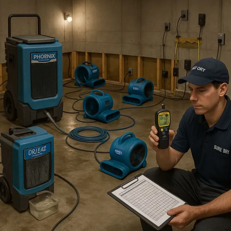 Structural Drying and Dehumidification process in Adams County, ID